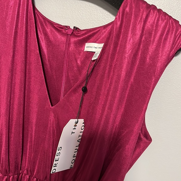 ❗️FINAL❗️ 🆕 DRESS THE POPULATION Magenta KRISTA Dress/Gown 🔴🔴 - Picture 4 of 8